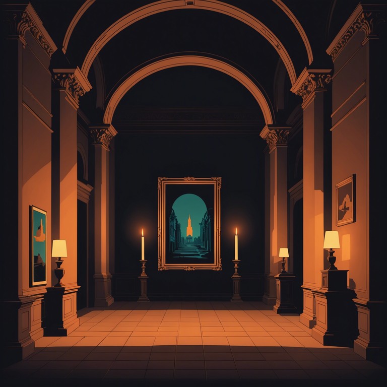 This composition encapsulates the feeling of undisclosed secrets murmuring through an opulent, dimly lit gallery. As the melodies intertwine, a sense of unresolved tension and curiosity takes hold, perfectly embodying a thriller set in an ancient, eerie museum.