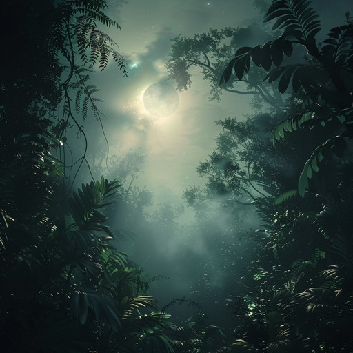 A fusion of ethereal melodies and traditional latin rhythms, evoking the mystical ambiance of the amazonian rainforest. The music captures the nocturnal sounds and the magic of nature, featuring a blend of ancient and modern instrumentation to create a truly enchanting experience.