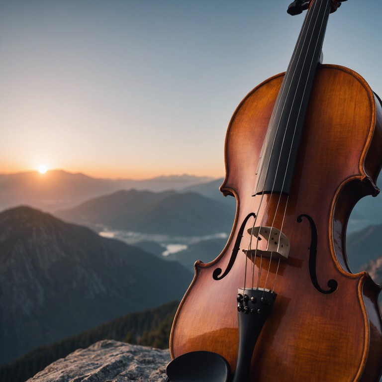 Imagine the breathtaking moment when the first rays of the sun kiss the peaks of majestic mountains, as an orchestra masterfully encapsulates the feel with ascending crescendos and warm, vibrant tones. The symphonic representation is grand and awe inspiring, harnessing the power of nature and translating it into music that elevates and moves the soul.