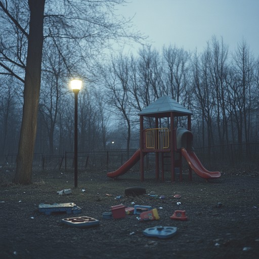 An instrumental track using toy instruments to create an eerie, unsettling atmosphere reminiscent of haunted childhood memories