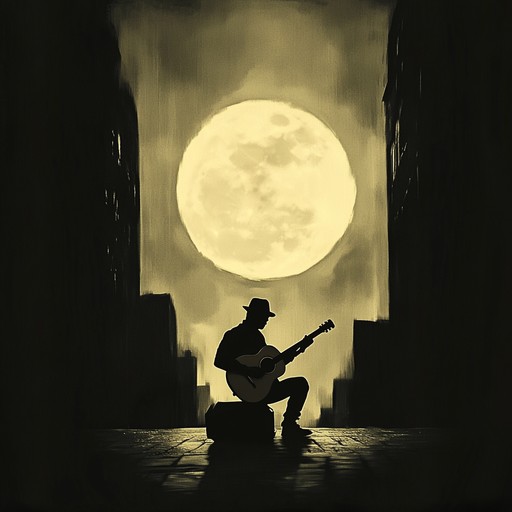 An instrumental piece blending smooth blues guitar riffs with soft rock rhythms, creating an elegant and serene atmosphere reminiscent of a midnight walk through a quiet city under the moonlight.