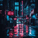 an instrumental merging urban beats and cyberpunk synth atmospheres.