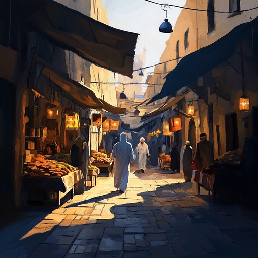 This instrumental piece uses traditional middle eastern modes to evoke the ancient, deserted marketplaces. The melody flows through the spaces, weaving tales of past transactions and lost conversations. The listener journeys through a somber landscape filled with echoing memories of what once was, creating a profound and reflective experience.