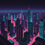 futuristic cityscape with drifting melancholic chords