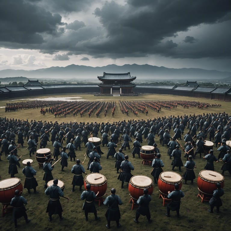 Imagine a battlefield where each drum hit represents the clash of titans, amidst a backdrop of swirling experimental synths that echo the chaos of war. The heavy, aggressive rhythms are complemented by unpredictable electronic bursts, creating a soundscape that’s both intimidating and thrilling.