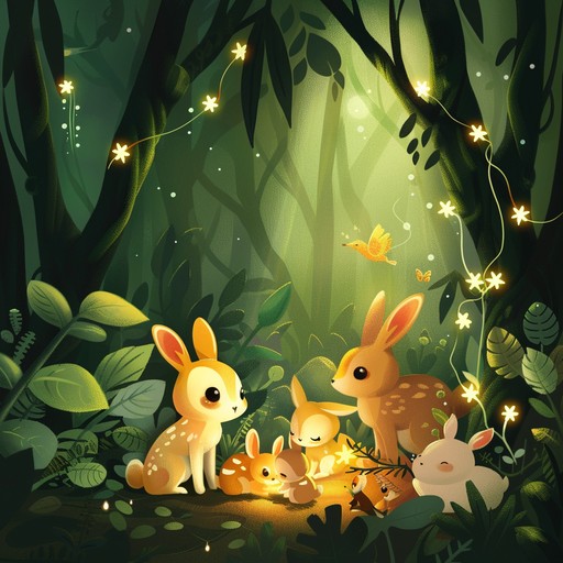 Venture into a dreamy woodland with this uplifting nursery rhyme. Acoustic guitar melodies guide children through a fairy tale world filled with joy and wonder. Ideal for storytime, promoting magic and happiness.