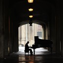 a melancholic piano piece echoing through empty urban landscapes.