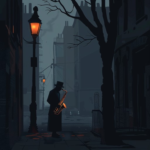 An evocative mix of saxophone and piano weaves a contemplative story of a quiet city street at midnight, filled with reflections and subtle emotions. Ideal for moments of introspection and calm