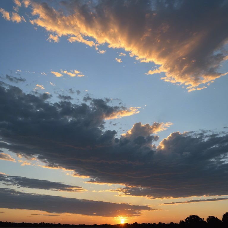 Imagine an orchestral piece that captures the essence of a sunrise, with each note symbolizing the hopeful rays of light dispersing the darkness. Instruments build up as the sun ascends, symbolizing renewal and fresh starts. This composition combines traditional orchestral elements with a sense of renewal and possibility embraced by each day's start.