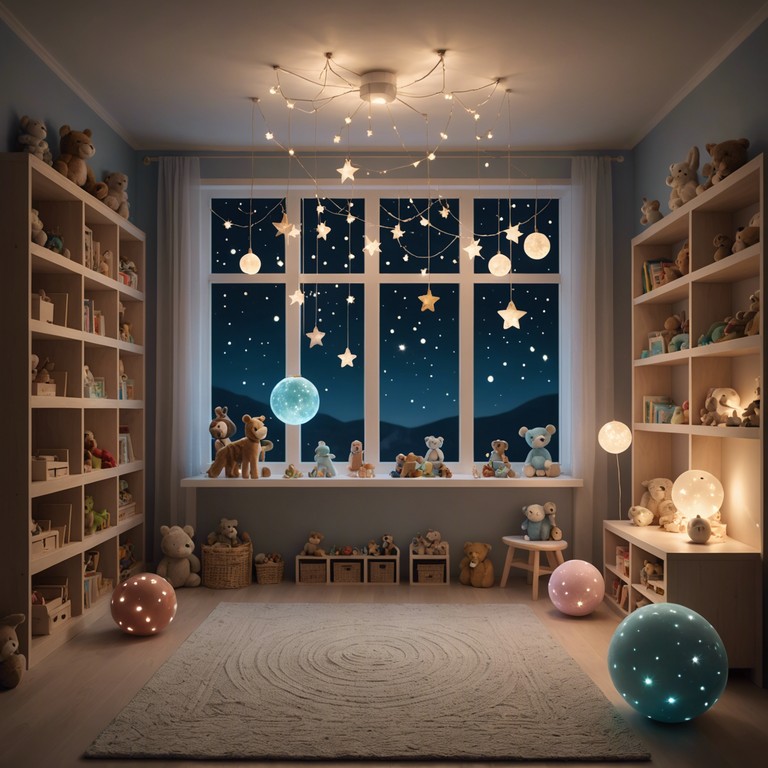 Imagine entering a mystical playroom where each toy emits serene, spiritually uplifting tones, crafting a tapestry of ethereal melodies that resonate with the soul.