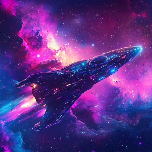 A composition featuring futuristic beats paired with shimmering celestial soundscapes, delivering high energy k pop rhythms inspired by outer space adventures, crafting an energetic and otherworldly auditory experience