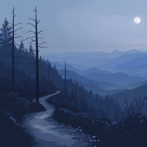 This track captures the essence of a serene night walk through the appalachian trail with soothing banjo tunes reflecting the tranquility and natural beauty of the landscape. The mellow plucking resonates with the soft rustle of leaves and distant wildlife calls, creating a harmonious and reflective atmosphere.