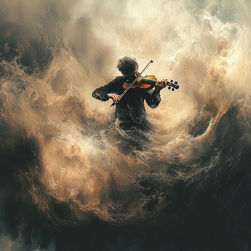 A dramatic orchestral piece where instruments clash and melodies collide, creating a tempestuous soundscape that evokes intense emotion. The music oscillates between frantic peaks and somber valleys, embodying a relentless struggle and release.