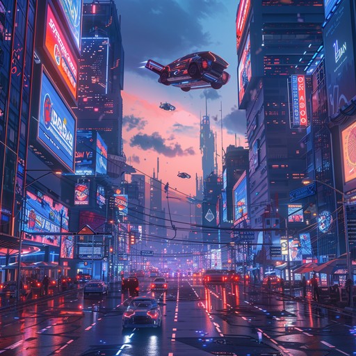 An energetic and evocative instrumental piece blending cyberpunk and anime influences. The track features pulsing synth pads, rapid arpeggios, and powerful basslines, creating an uplifting atmosphere that captures the essence of futuristic anime worlds, where hope and adventure reign supreme.