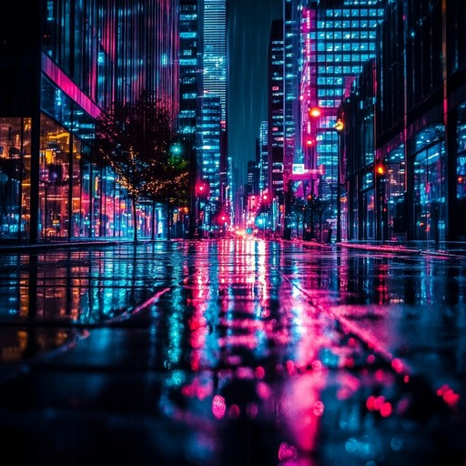 A high energy instrumental track blending funky basslines with modern techno beats, creating a vibrant soundscape that captures the essence of a neon lit city nightlife.