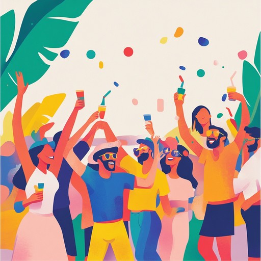 This song features an explosive mix of energetic guitar riffs, driving bass lines, and upbeat drums, embodying the feel good atmosphere of a summer party where everyone is dancing and having an amazing time.