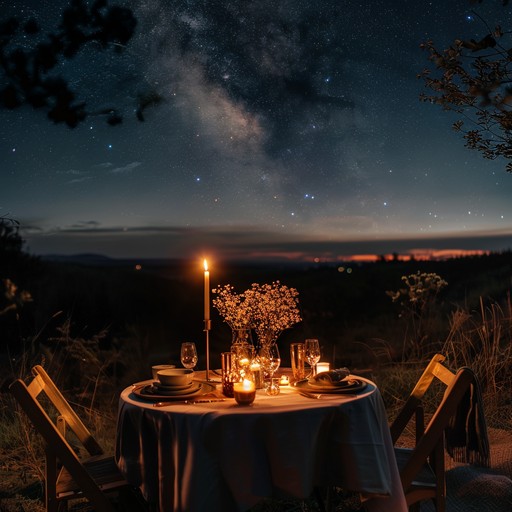 An enchanting instrumental song tailored for serene romantic settings. The delicate interplay of an acoustic guitar with faint orchestral strings creates a tranquil, heartwarming ambience. Ideal for a relaxing evening under the stars or an intimate dinner date, the piece flows smoothly to envelop listeners in a cocoon of tenderness and love.