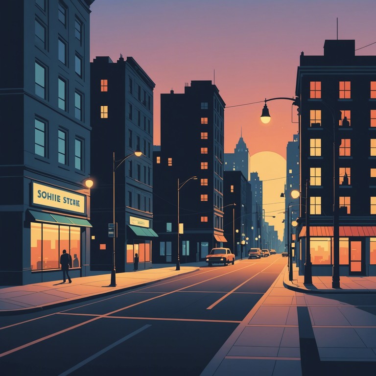 This track captures an urban landscape's bittersweet essence at dusk, where the sounds of the city merge with laid back, nostalgic hip hop beats to create a melancholic yet comforting mood. Silhouettes of people returning home are glimpsed through the gentle flicker of street lights, their stories untold but deeply felt through the music's understated yet emotive progression.