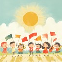 an uplifting instrumental celebrating children's achievements and adventures.