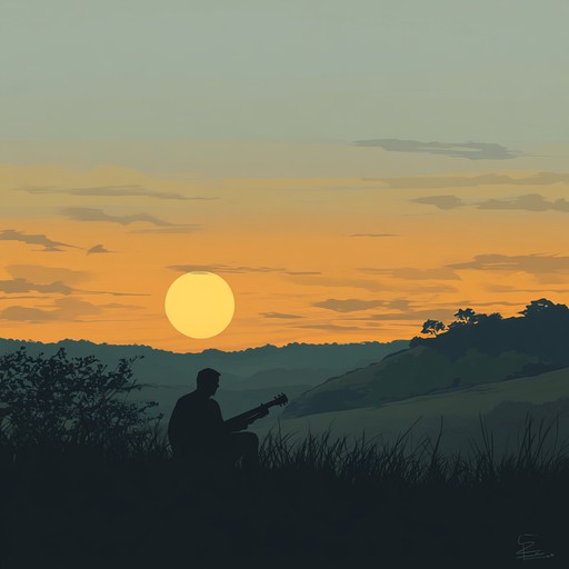 An instrumental chill track featuring soothing acoustic guitar melodies inspired by the serene sunsets and vast open fields of the brazilian sertão region. The gentle strumming evokes peace and transports the listener to a tranquil rural landscape.