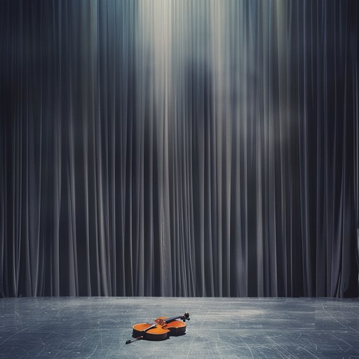 An intimate glimpse into the emotions and stories intertwined in the shadows of the stage, as told by a lone violin, embodying the spirit and challenges of the performers.