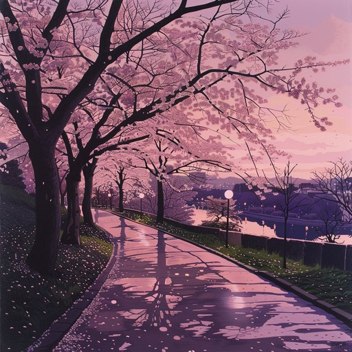 Capture the essence of a peaceful evening walk under cherry blossoms. This instrumental piece uses soft melodies and gentle harmonies to evoke a sense of tranquility, introspection, and romantic nostalgia. Perfect for a quiet, intimate moment, it features sweet, flowing tunes that brim with serene beauty.