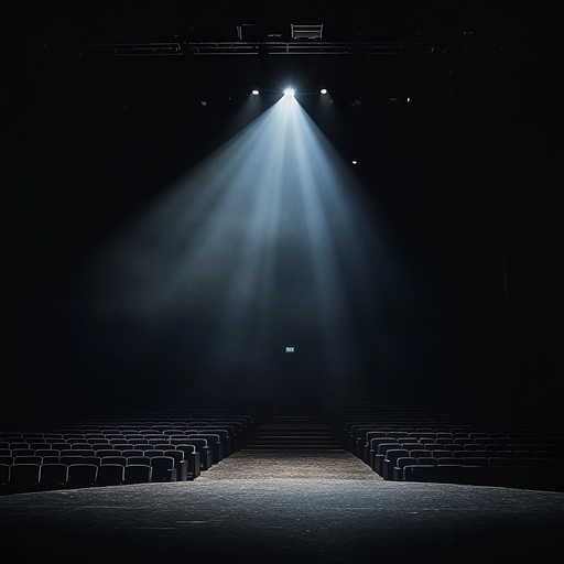 A spine chilling composition blending ominous tones and dramatic crescendos, lurking shadows unveiled uses the haunting sound of the theremin, combined with an orchestral backdrop, to create an atmosphere rife with suspense and dark theatrics. Perfect for invoking a sense of foreboding and tension in an old grand theater setting.