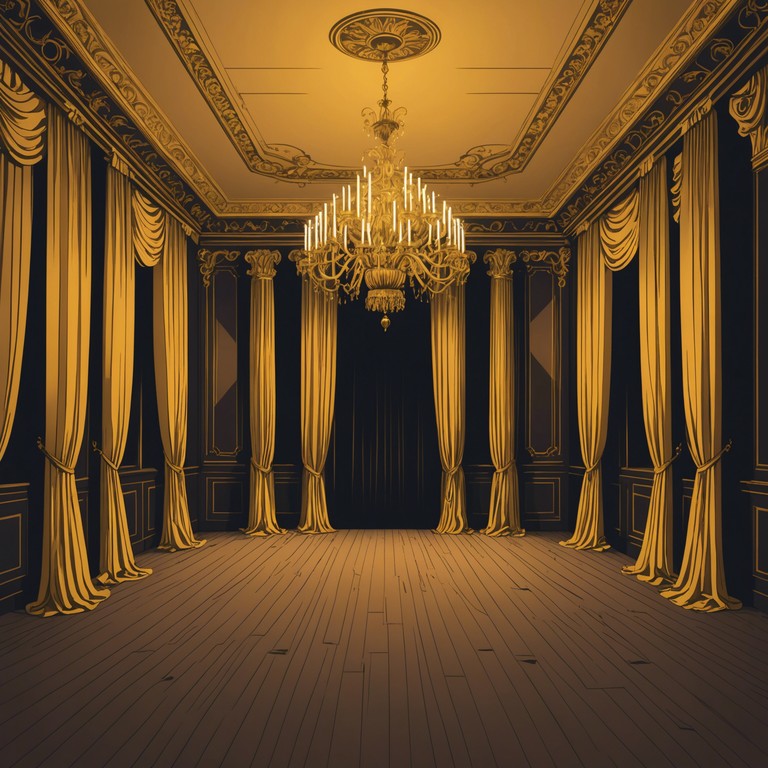 This composition embodies a spirit of an old, forgotten ballroom dance, infused with whispering melodies that weave through the echoing hall. The music swirls with an air of mystery and fading grandeur, perfect for a scene of a ghostly dance in a derelict mansion.