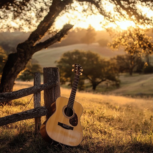 A tranquil folk instrumental centered around soothing acoustic guitar melodies, capturing the serene beauty of a sunset and providing a calming atmosphere for relaxation and reflection.