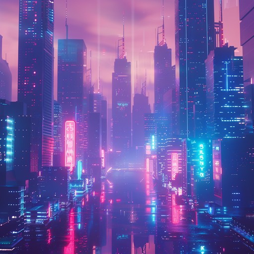 Immerse in a sonic exploration of futuristic cities with reflective soundscapes, pulsating rhythms, and shimmering synths. This track transports listeners into a neon lit cyberpunk world blending dreamy ethereal vibes and high tech soundscapes. Perfect for evoking a reflective but energized atmosphere in a dystopian urban setting.