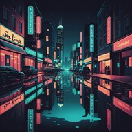 soft tones under bright city lights