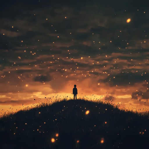 An instrumental piece that evokes the mysterious ambiance of an anime world at twilight, blending ethereal sounds and haunting harmonies to create an immersive, enigmatic atmosphere