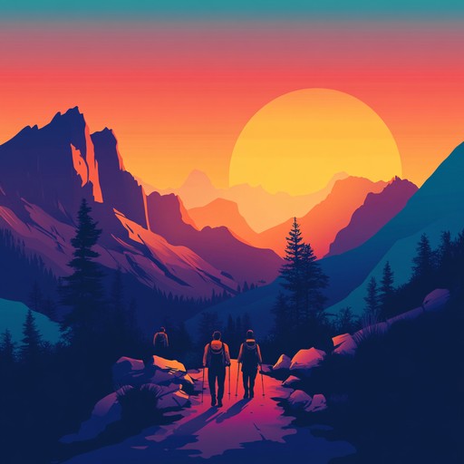 An invigorating instrumental folk rock song capturing the essence of an early morning hike in the rockies. Bright acoustic guitar riffs blend seamlessly with lively drum beats and a touch of harmonica, creating an uplifting and adventurous atmosphere. Perfect for capturing the spirit of the great outdoors and the joy of exploration.