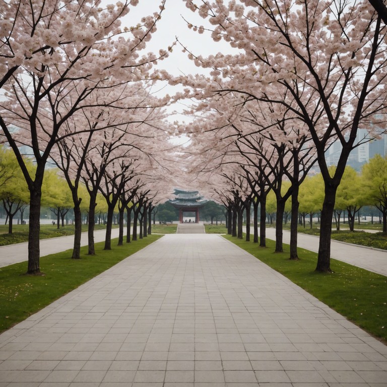 A serene track that takes the listener on a peaceful journey through seoul’s loveliest parks during cherry blossom season, with a soothing piano instrumental setting a perfect scene of tranquility and affection.