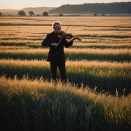 the violin sings of loneliness, echoing across vast plains.