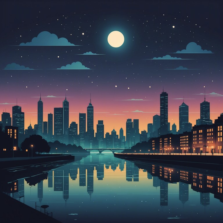 A composition drawing its inspiration from the serene mood of a city at night, elegantly combining smooth garage rhythms with subtle melodic undercurrents to evoke the sense of a moonlit urban landscape. The melody flows like light reflecting off calm waters, capturing the essence of peaceful solitude amidst urban sprawl.