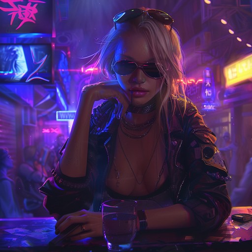 Picture yourself wandering through the bustling streets of a futuristic metropolis at night, surrounded by towering skyscrapers adorned with vibrant neon signs and holographic advertisements. The air is electric with the pulsing beats of underground clubs and the hum of advanced technology. This instrumental electro track perfectly captures the essence of this cyberpunk nightlife, blending driving rhythms, glitchy synths, and atmospheric textures to create an immersive auditory experience that transports the listener to a world where man and machine coexist in a dazzling dance of light and sound.