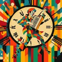 whimsical instrumental blending tension and humor with clock motifs