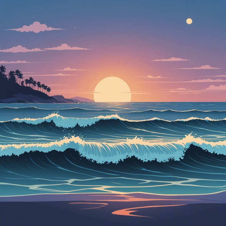 Imagine synthesizer melodies dancing lightly atop a backdrop of gentle sea waves, providing an uplifting yet calming experience. Perfect for relaxation or as soft background music.