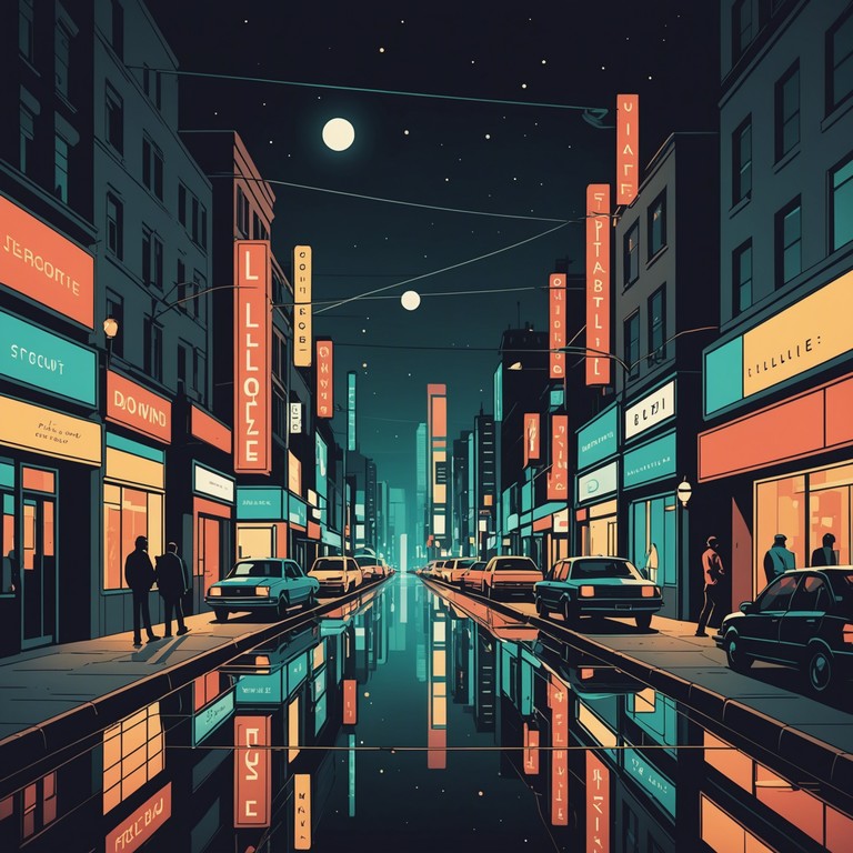 Imagine navigating through the busiest parts of a metropolis, where the sound of drums replicates the heartbeat of the city. Energetic and fast paced, this version of the track keeps a cheerful, uplifting mood through its use of faster tempo and brighter synths, simulating an audio representation of city lights at night.