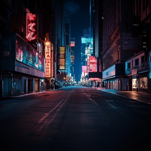 An instrumental trip hop track blending moody beats with haunting melodies, evoking the atmosphere of an empty city at night where shadows flicker under neon lights and hidden stories unfold.