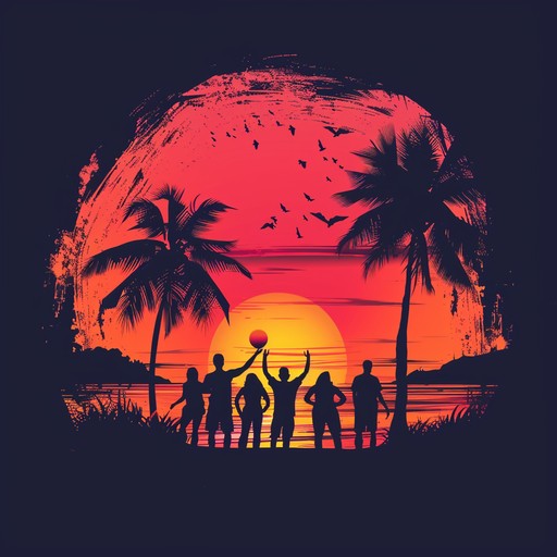 Imagine the vibrant hues of a sunset over a bustling cityscape, where the track embodies the dynamic transition from day to night with pulsating beats and a groovy bassline, perfect for a summer dance party