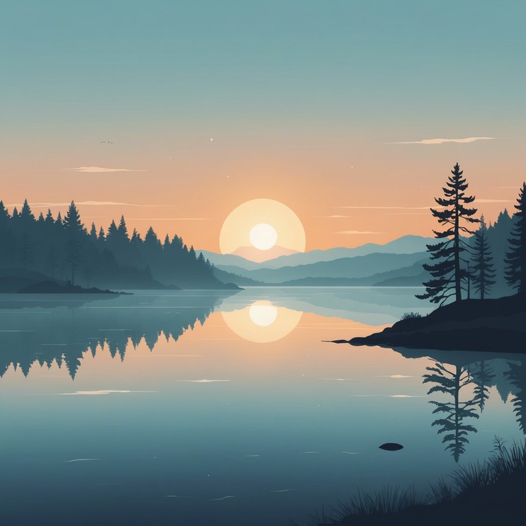 This composition captures the serene yet uplifting moment of sunrise over a calm water body, using a gentle piano melody that ascends with the morning light, evoking peace and hopeful anticipation.