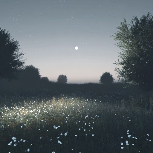 A serene instrumental piece featuring gentle acoustic guitar melodies that flow softly, creating an atmosphere of calm and peace reminiscent of a peaceful meadow under a starlit sky.