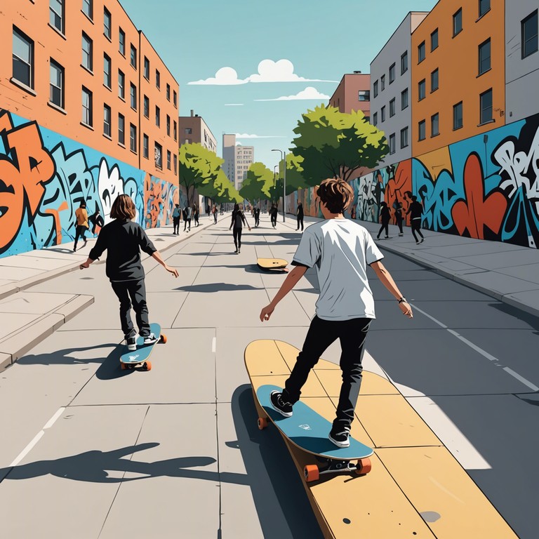 Combining the gritty energy of rap metal with the playful elements of skate park culture, this track features electric guitar riffs set against a backdrop of heavy beats and playful soundscapes, capturing the essence of youth and rebellion. The music transitions through various moods, reflecting the highs and lows of a fun filled day at a skate park.