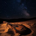 calming tunes drift over evening desert under moonlight glow