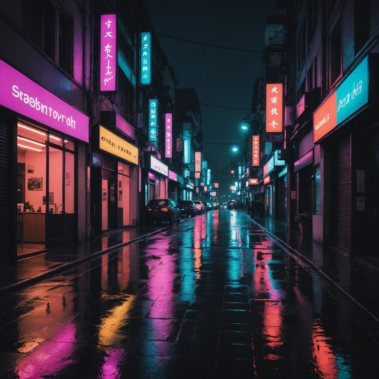 Whispers of neon rain features a calm, pulsating rhythm intertwined with gentle sweeps of synthesizer pads, creating a soothing atmosphere reminiscent of a rainy neon lit cityscape. This track combines the soft allure of ambient music with understated techno beats, perfect for meditation or winding down after a long day.