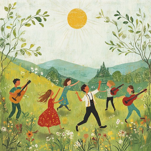 A vibrant, cheerful folk rock tune that captures the carefree and spirited essence of summer days spent with friends at outdoor gatherings. The melody intertwines upbeat acoustic guitar riffs with lively percussion, creating an infectious rhythm that encourages foot tapping and dancing. The light hearted and breezy harmonica adds an extra layer of charm, making it a perfect backdrop for joyful moments and celebrations.