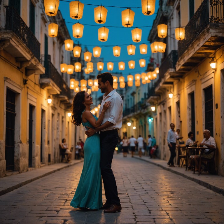 Imagine yourself surrounded by the historic allure of havana as the night descends, stars beginning to twinkle in the sky and the sounds of a spanish guitar initiating a timeless dance of romance and allure. The music is both a celebration of love and a reflection of the city's enchanting nighttime atmosphere.