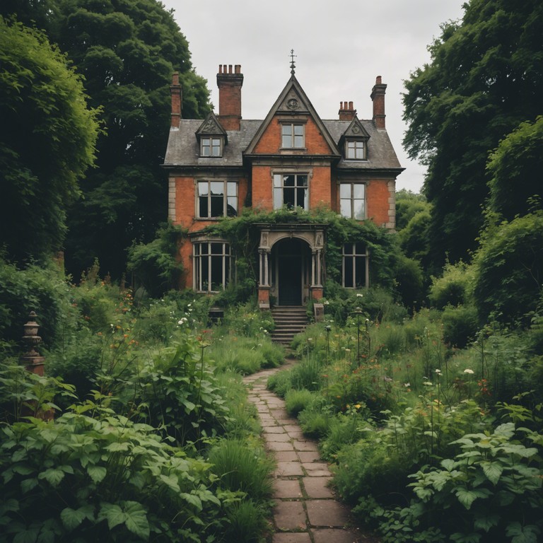 A haunting instrumental track invoking the feel of an abandoned, dusty victorian manor with lingering secrets of the past, ideal for creating a reflective and eerie atmosphere.